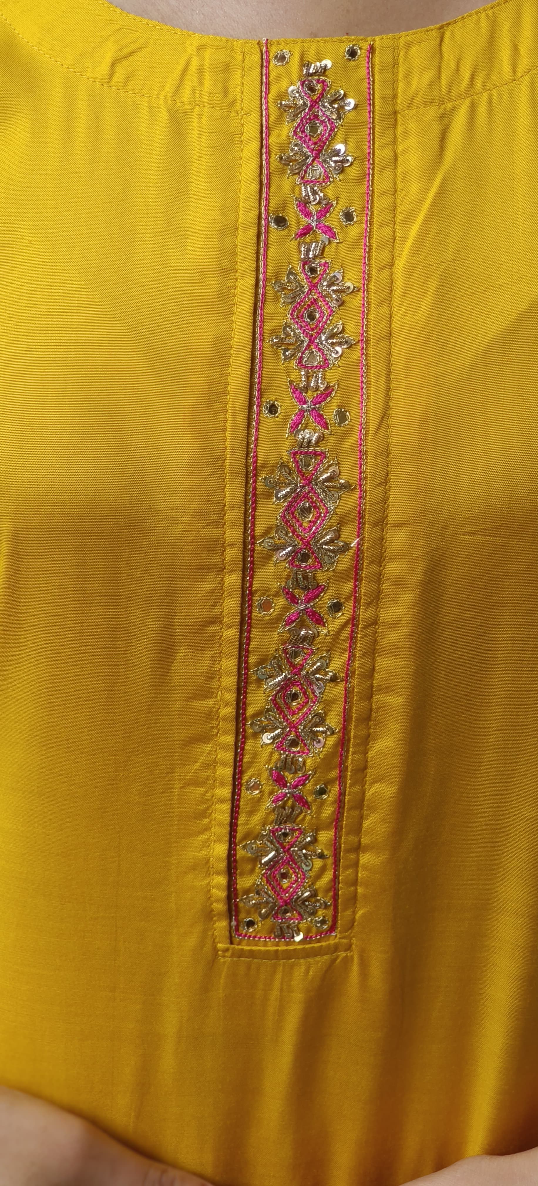 Minimal Embroidery Solid Straight Kurta Pant Set In Muslin Fabric(Lean Fit)