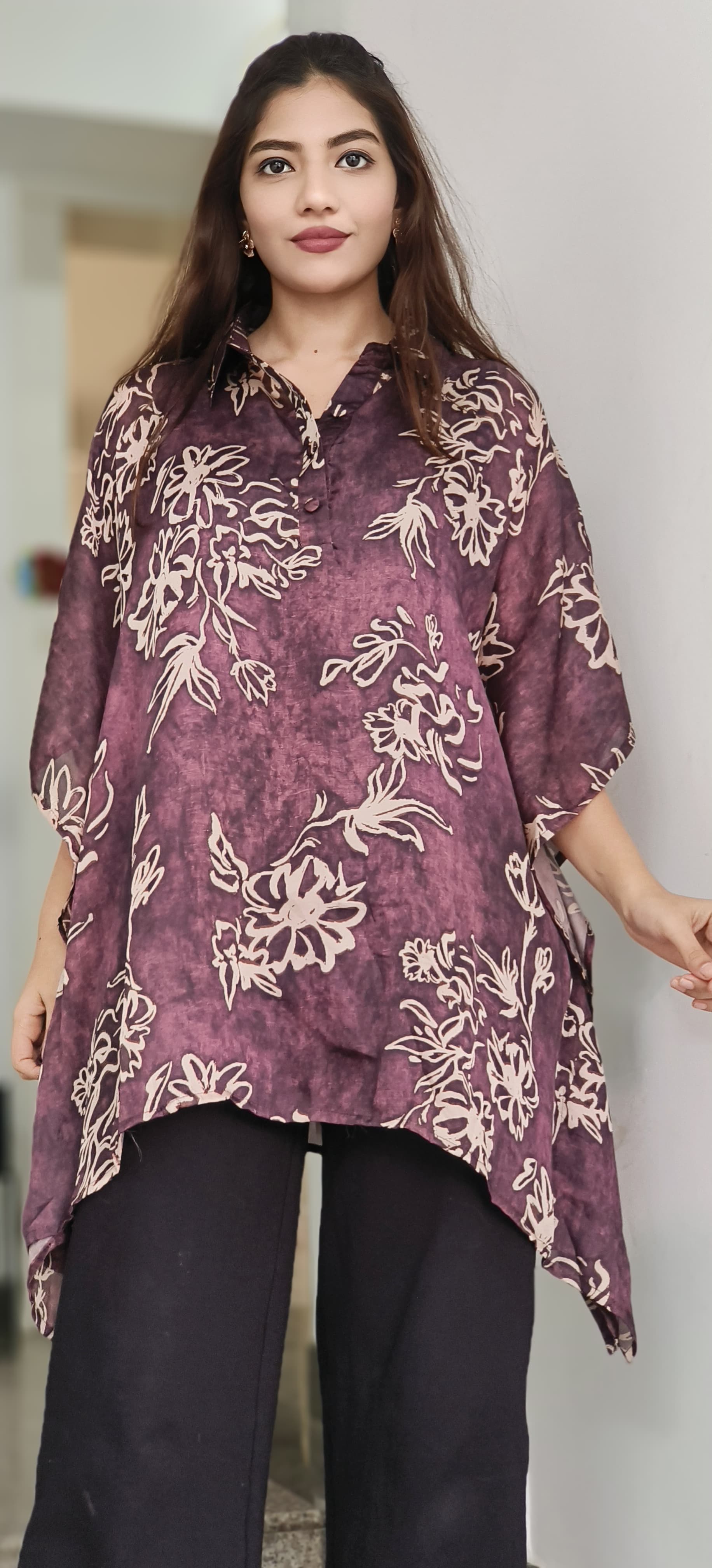 Floral Extract Kaftan Shirt