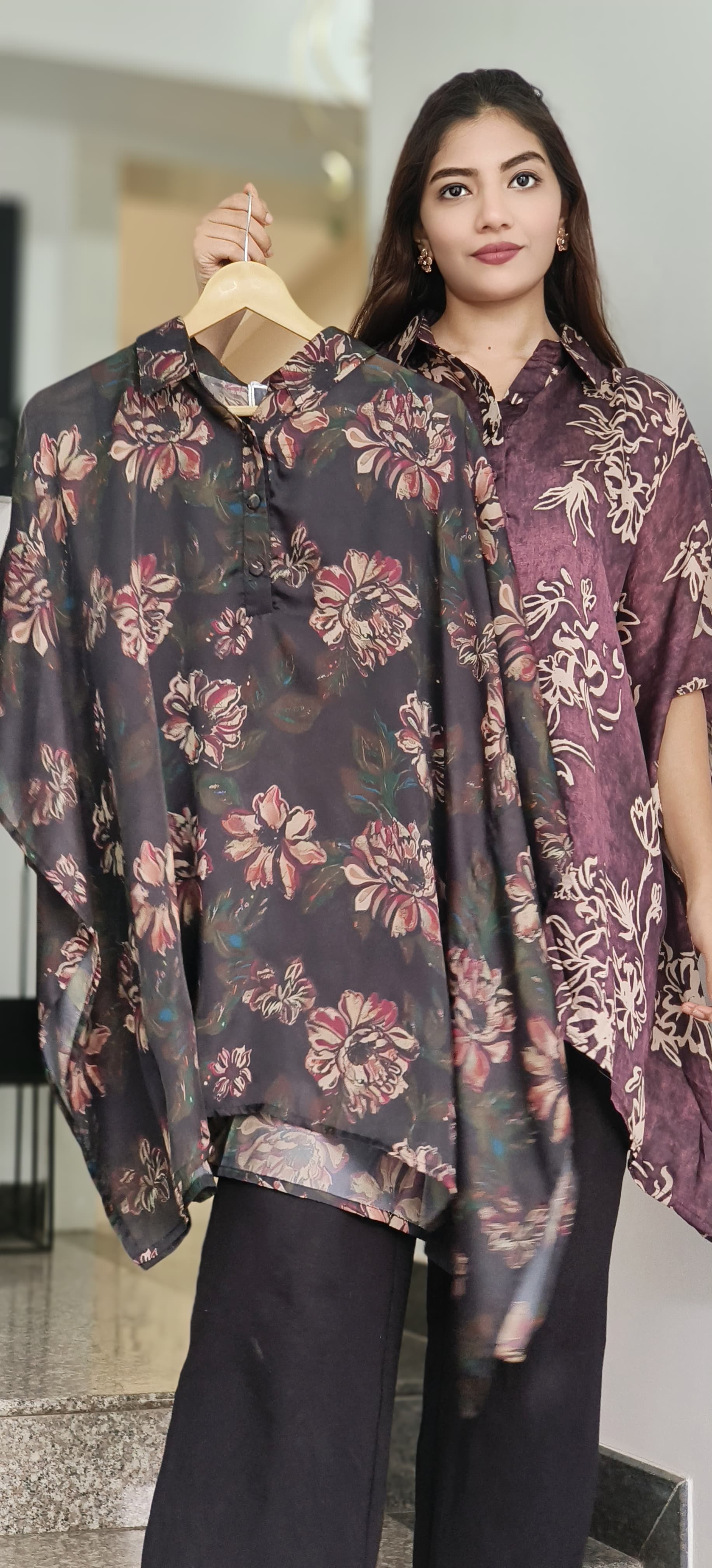 Floral Extract Kaftan Shirt
