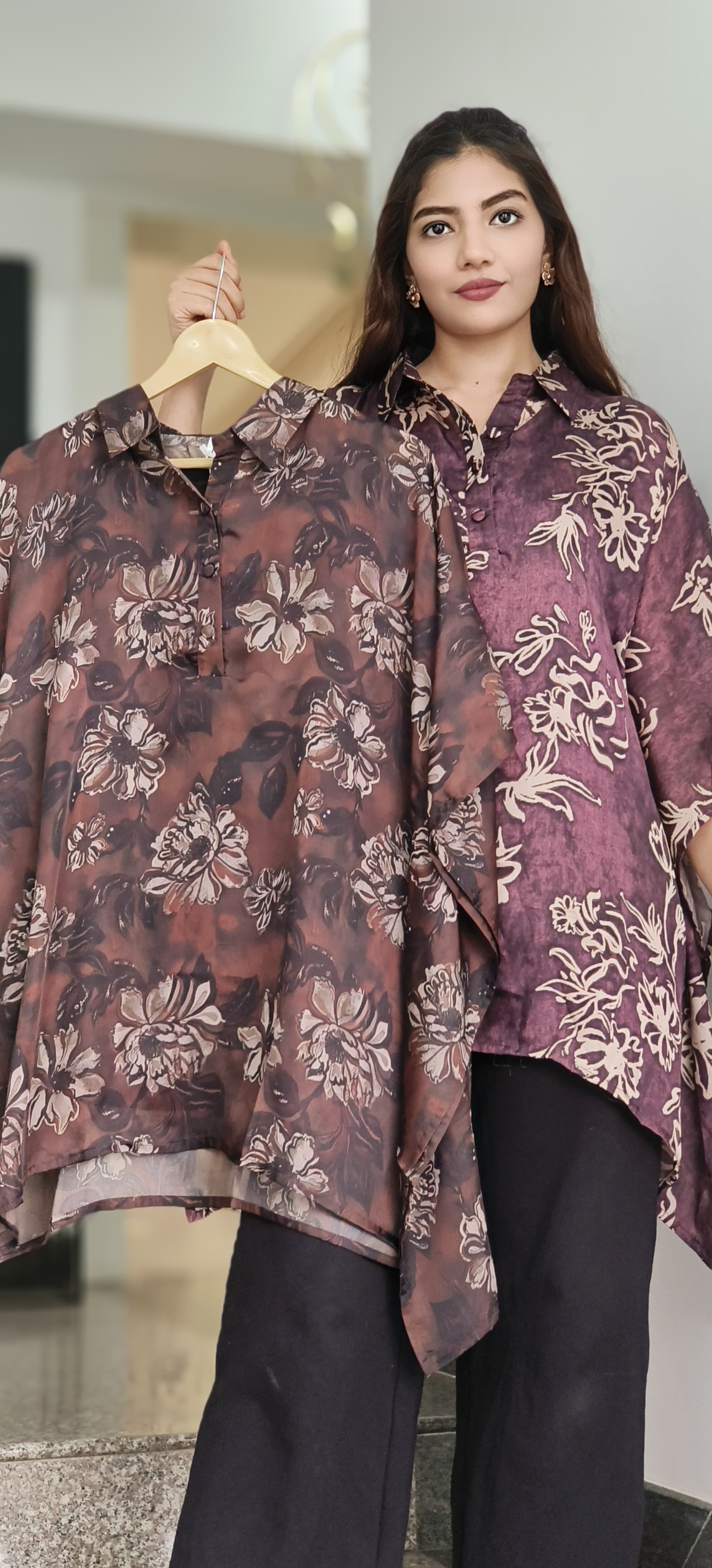Floral Extract Kaftan Shirt
