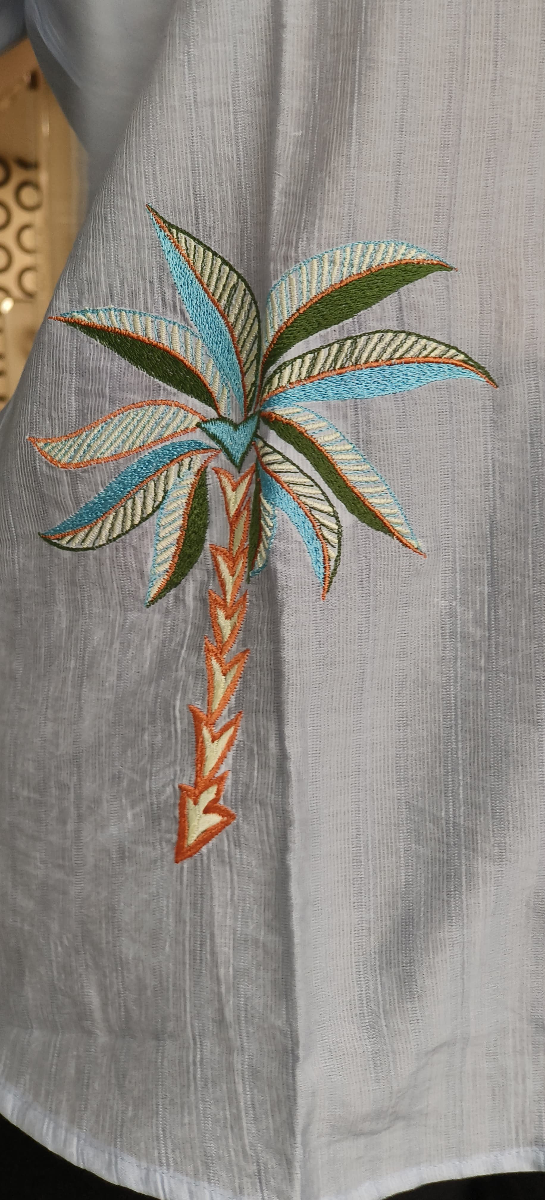 Tropical Breeze Embroidered Casual Shirt