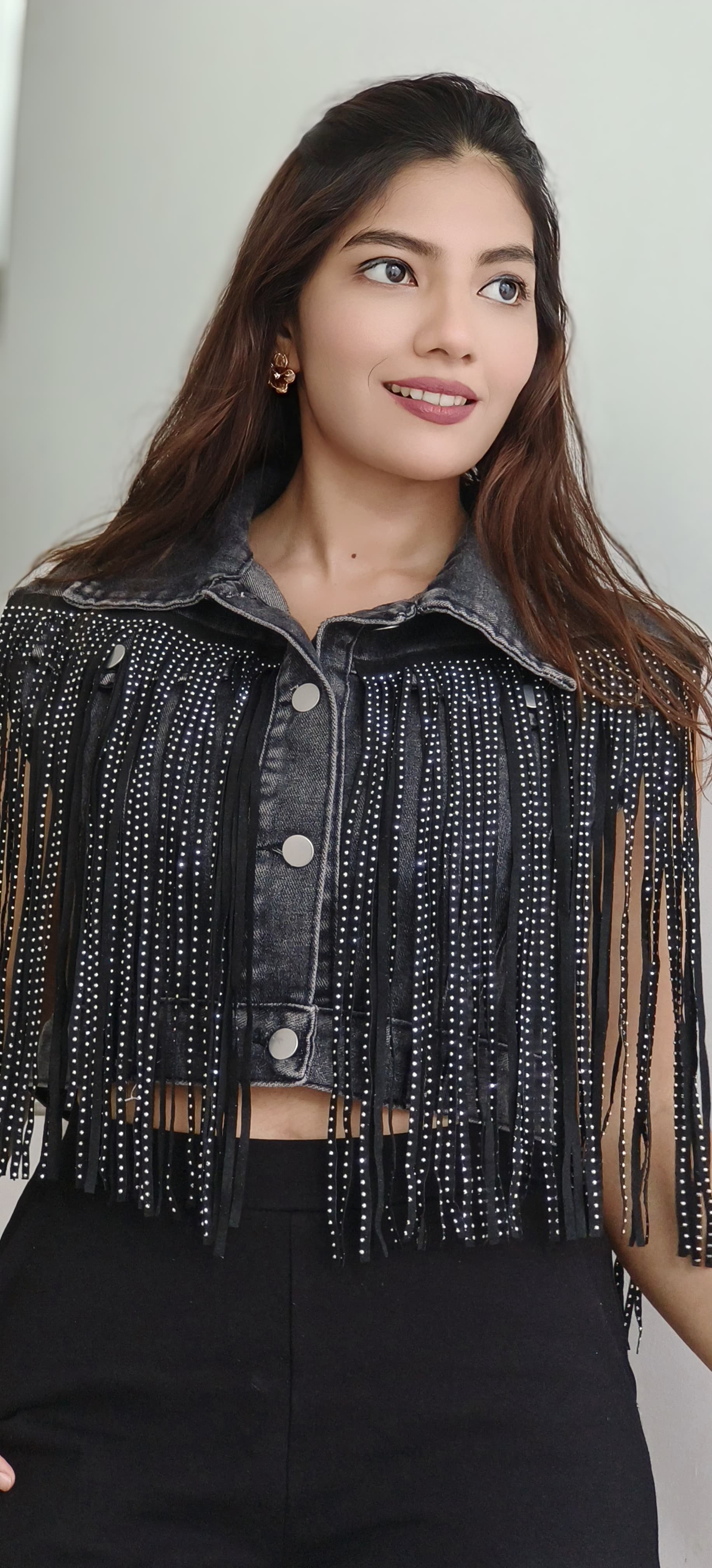 Stylish Denim Youngster Jungle Crop Shirt