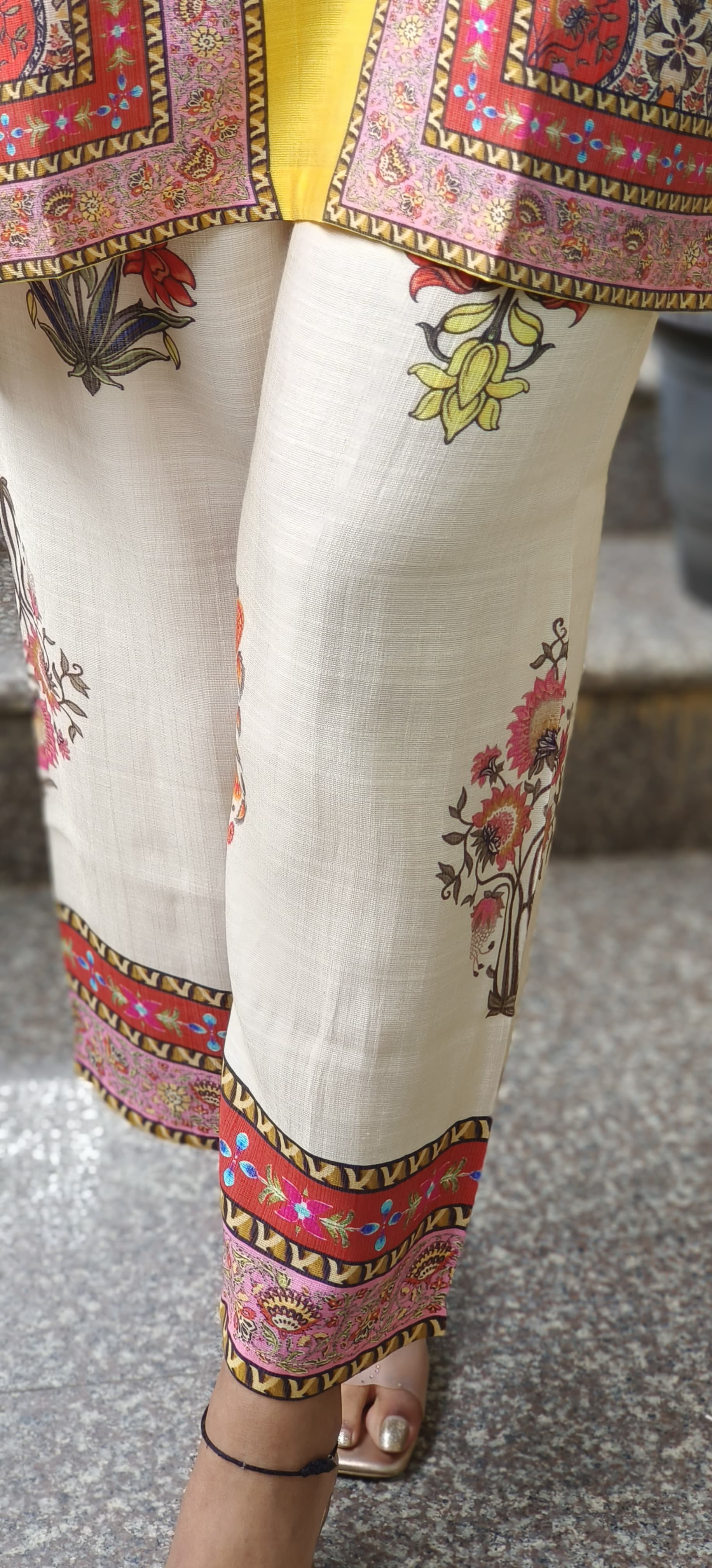 Multicolored Cultural Print Co-Ord Set In German Rayon Fabric