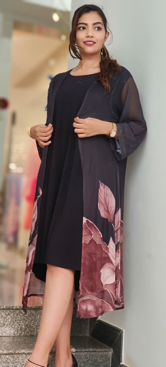 Twilight Pair Long Top With Petal Shrug