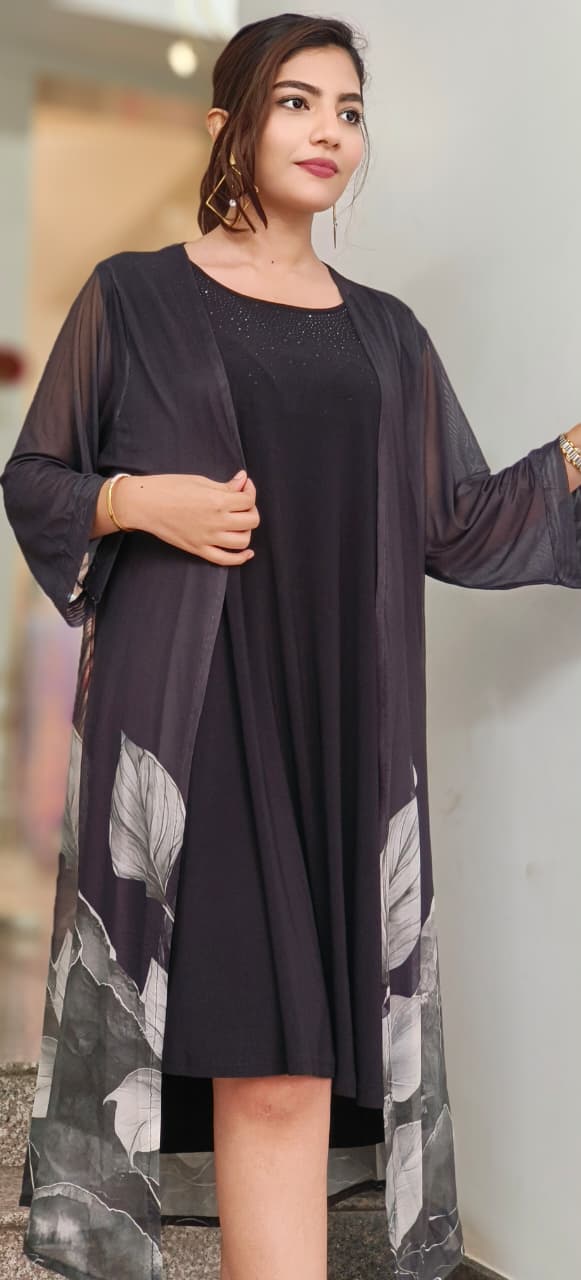 Twilight Pair Long Top With Petal Shrug