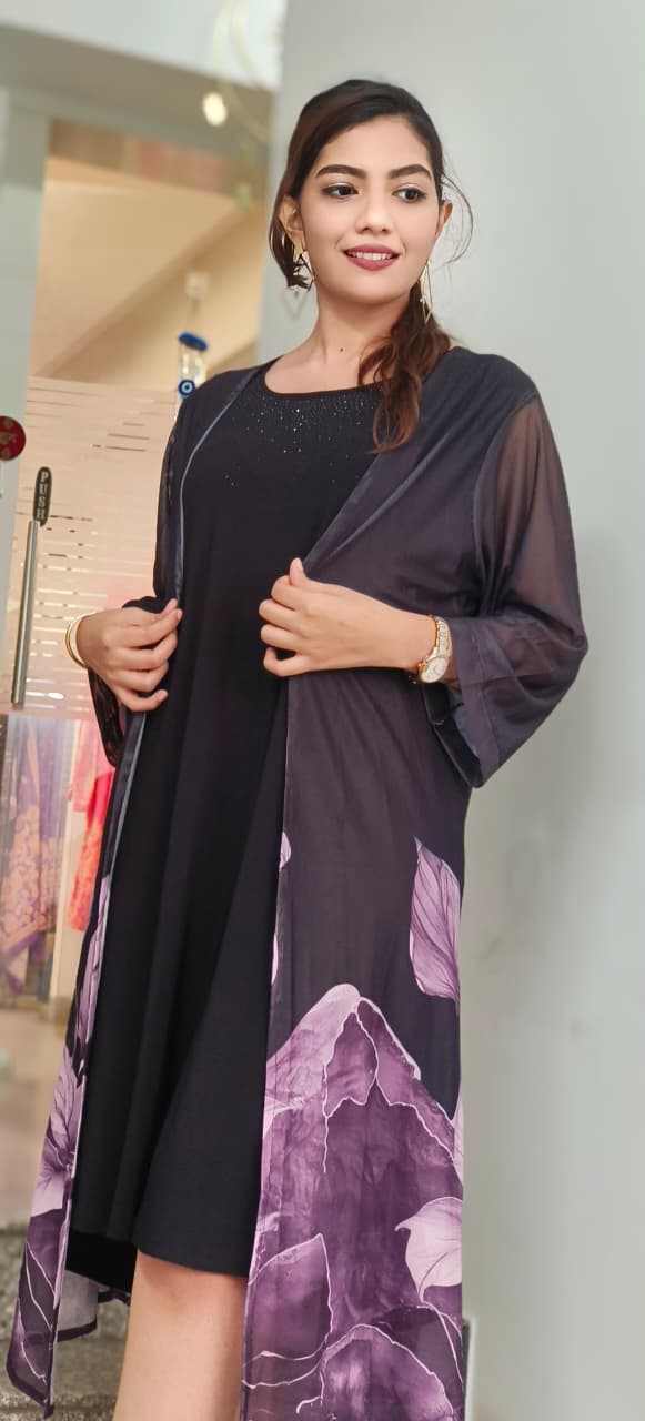 Twilight Pair Long Top With Petal Shrug