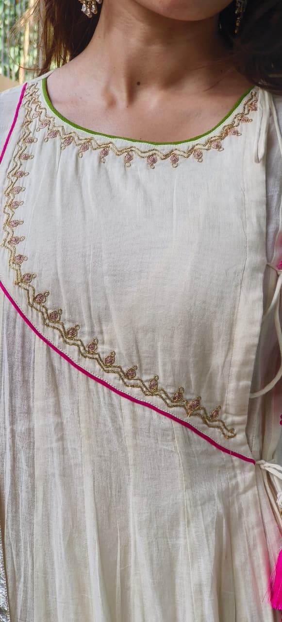 Angrakha Style Zarina Blush Gulabi Noor Anarkali