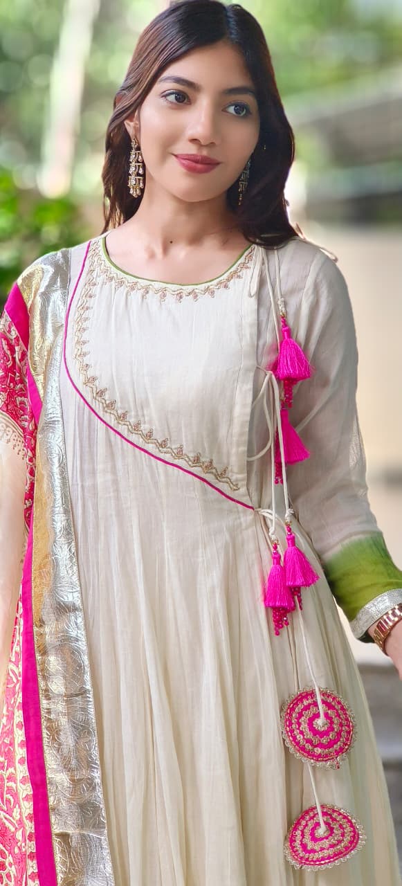 Angrakha Style Zarina Blush Gulabi Noor Anarkali