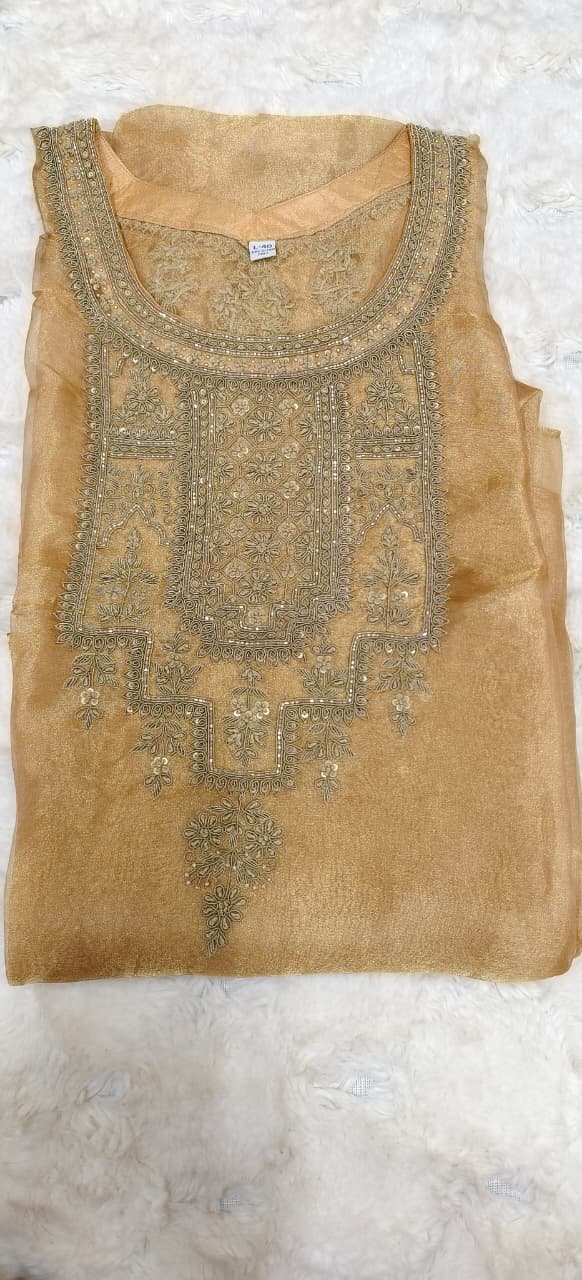 Real Tissue Front Handwork Kaftan(Inner Inside) Set With Crepe Bottom