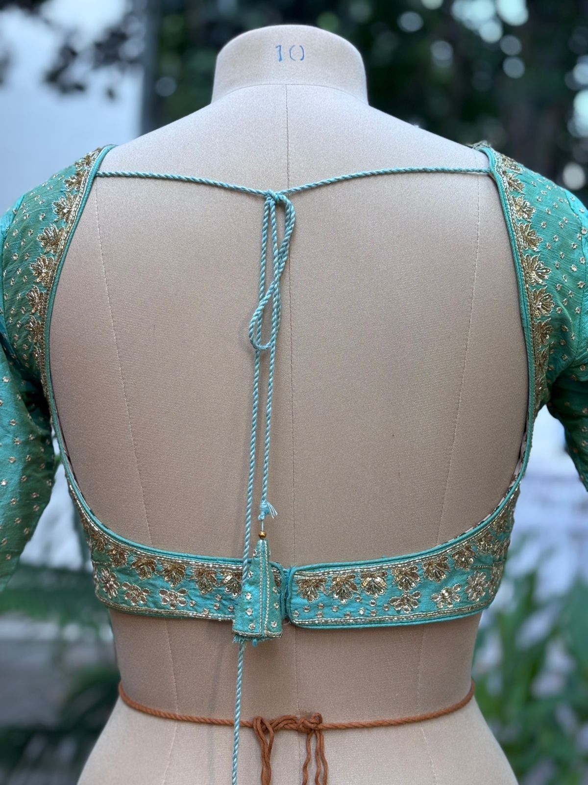 Very Pretty Hand Worked Deep Back Blouse Designer Saree In Crush Tissue Fabric