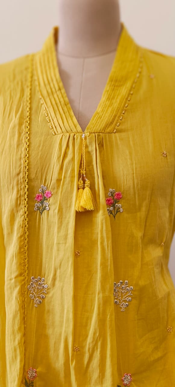 Sunshine Elegance Beautiful Mul Cotton Embroidered Aline Full Suit Set With Dupatta- 12091