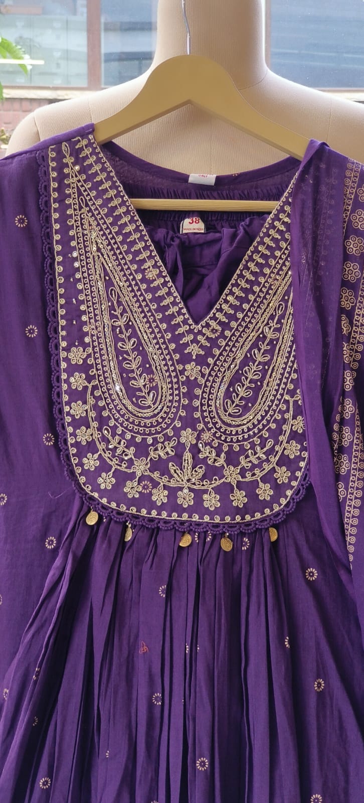 Summer Mul Cotton Embroidered Yoke Aline Full Suit Set With Dupatta- 12093,92,94,95