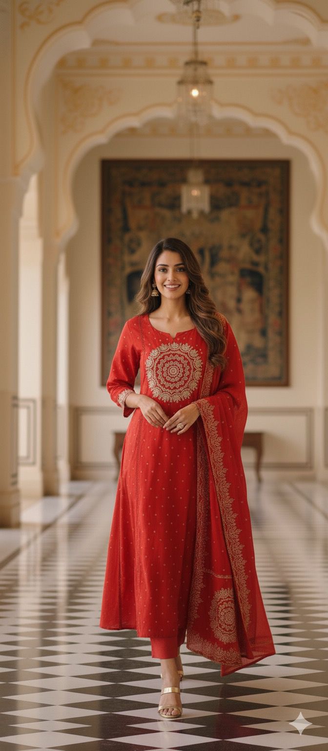 Pure Mull Cotton Full Suit Set with Heavy Golden Thread and Mirror Embroidery Work-12171,12169,12168,12170