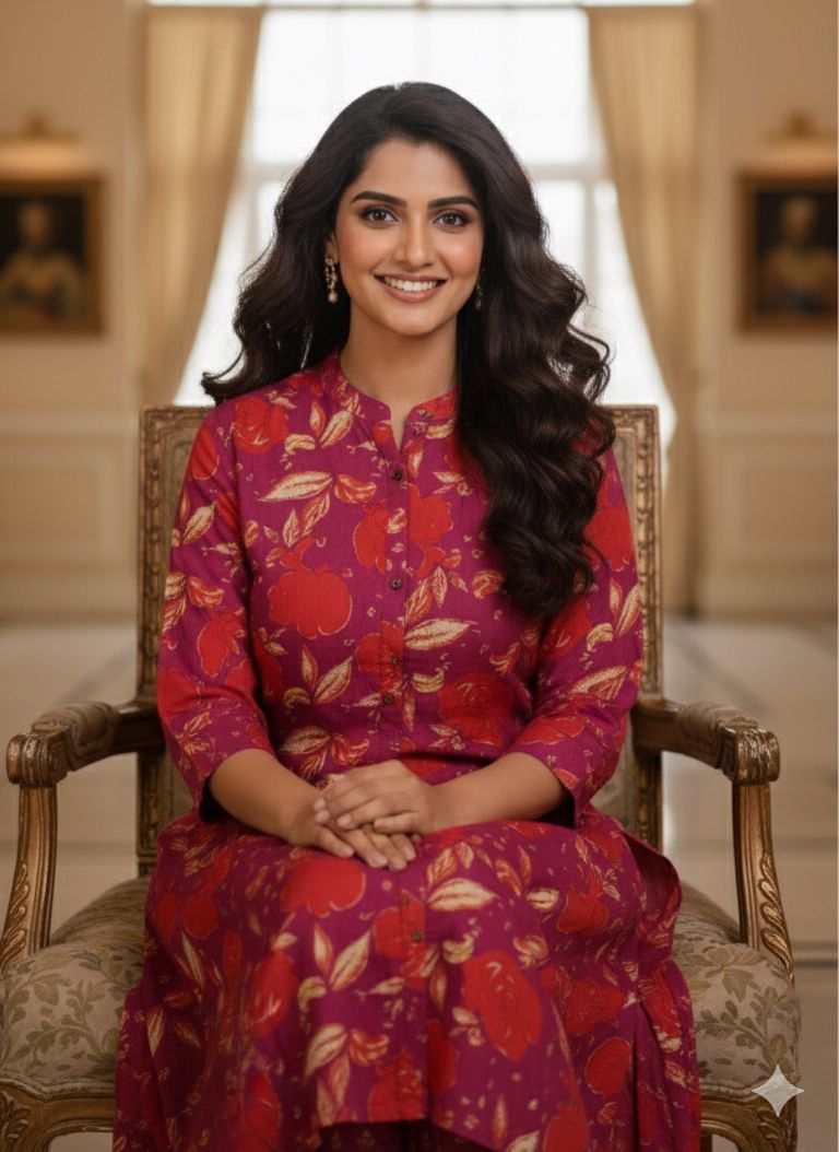 Printed Cotton Floral Print A line Kurta Pant-12183 Dispatching From Monday