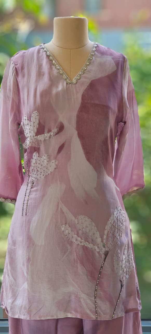 Stylish Embroidered Ho Silk Printed Kurta Pant-12164,12165