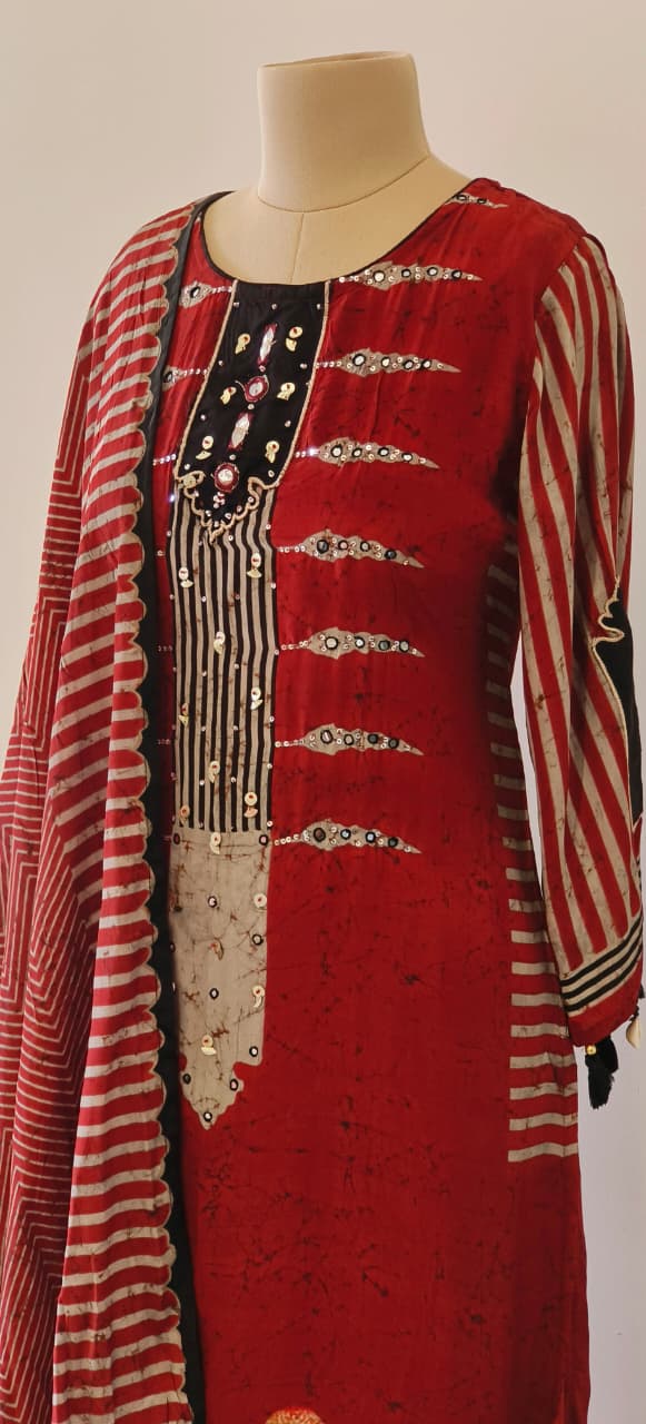 Pure Crepe Printed full suit set-12222