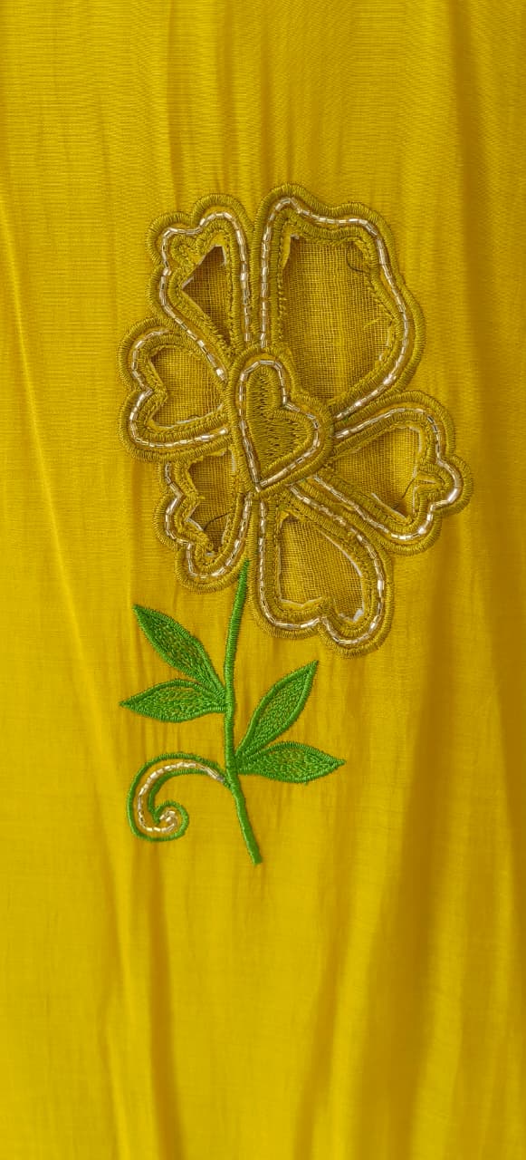 Surat Mul Chanderi Beautiful Cut Work V Neck Kurta with Bottom and Dupatta-12306,12305