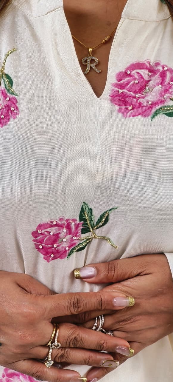 Beautiful embroidered Muslin Fabric Kurta pant With Mall Cotton Lining-12349,12347,12348