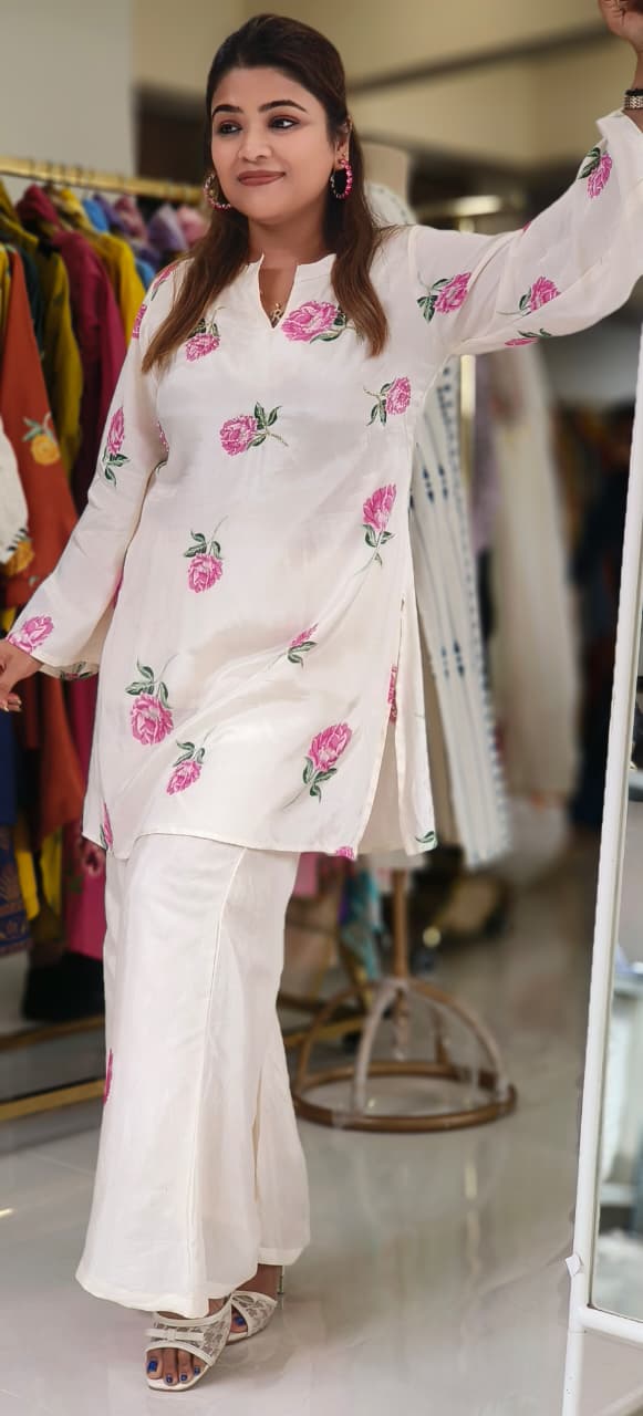 Beautiful embroidered Muslin Fabric Kurta pant With Mall Cotton Lining-12349,12347,12348