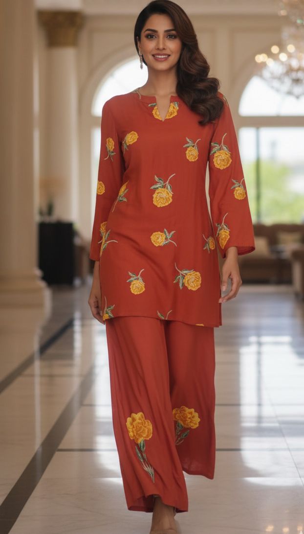 Beautiful embroidered Muslin Fabric Kurta pant With Mall Cotton Lining-12349,12347,12348