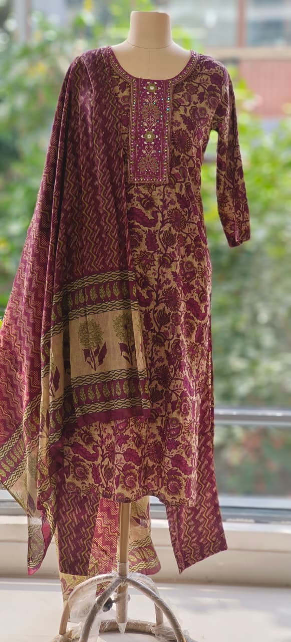 Floral Printed Summer Friendly Cotton Full Suit Set-12301,12300