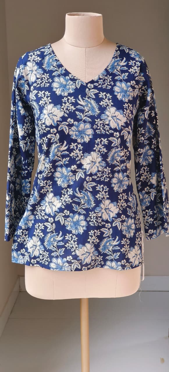 Summer Cotton Kurti with Tieing Knots Behind For Teen