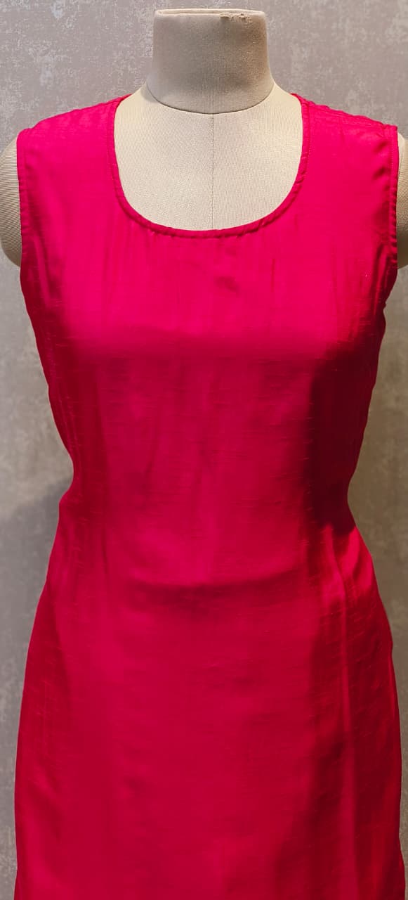 Co-Ordinated Neck Line Pearl Tassel Fronted Slitted Long Organza Outer With Kurta Pant Set In Silk Fabric- 12776, 12775, 12774