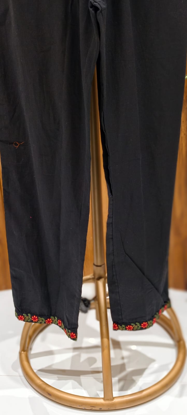 Cross Stitch Look Floral Embroidery Angrakha Pattern Anarkali Full Suit Set With Dupatta In Cotton Fabric-13015