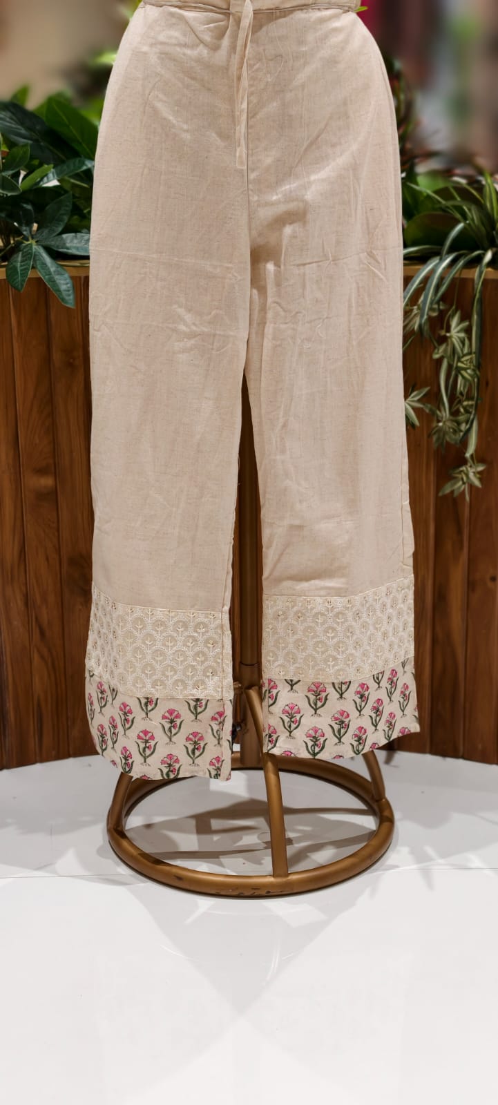 Pastel Elegance Soft Tone Embroidery With Printed Kurta Pant Set In Flex Cotton Fabric- 13016