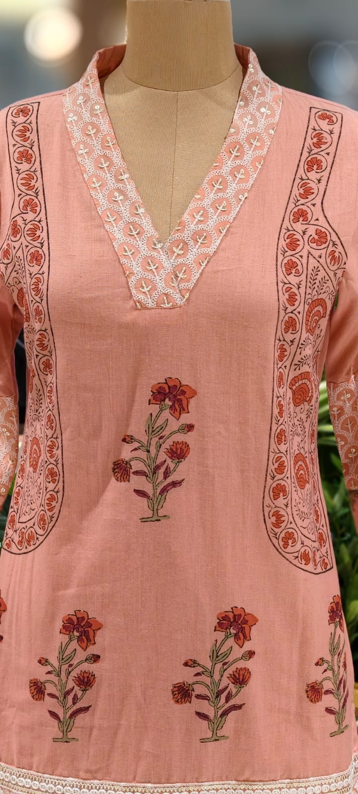 Pastel Elegance Soft Tone Embroidery With Printed Kurta Pant Set In Flex Cotton Fabric- 13016