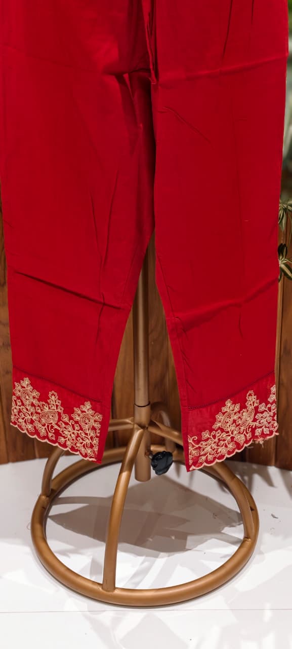 Ethereal Embroidered 3-Piece Set Kurta With Matching Trousers & Coordinated Dupatta