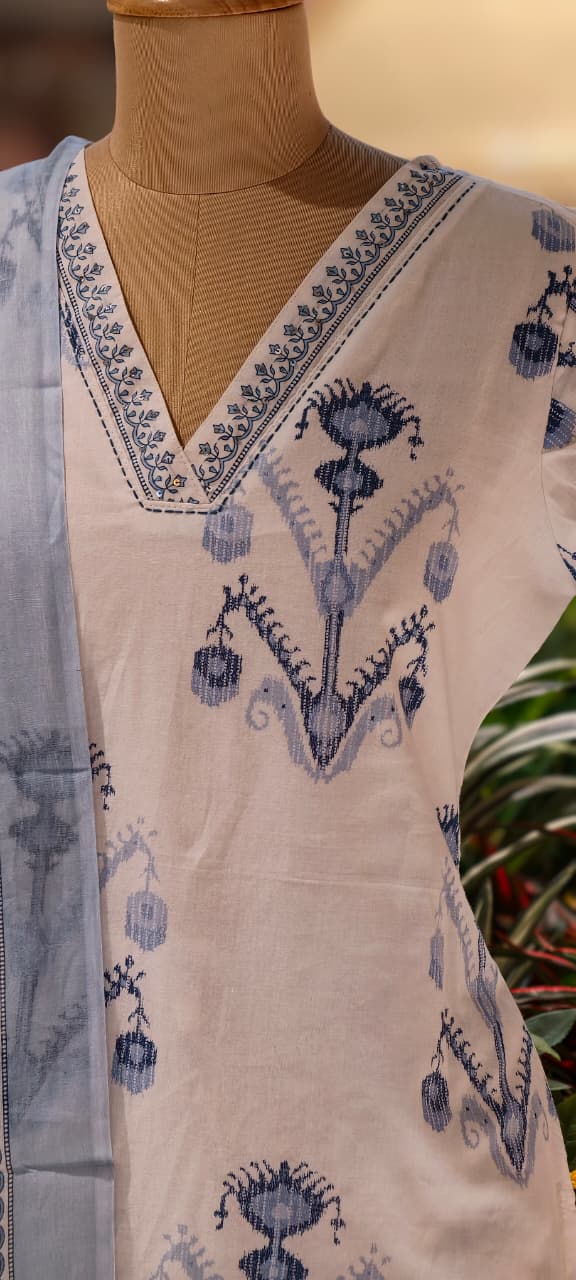 Soft Tone Summer Friendly Printed Cotton Full Suit Set With Dupatta- 13566