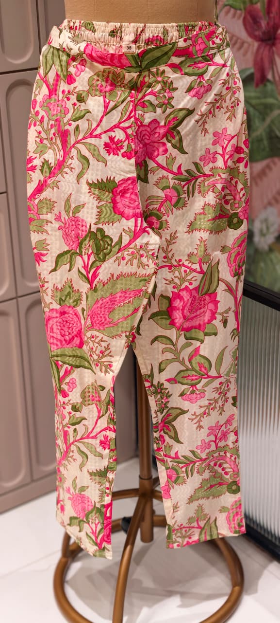 Summer Cotton Block Print With little embroidered Full Suit Set 13621