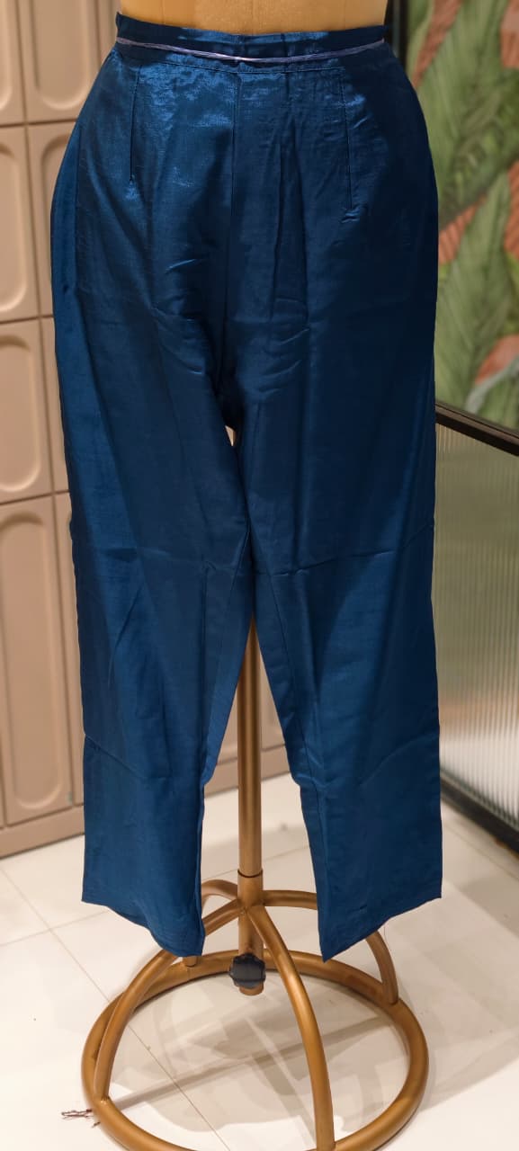 Royal Solid Shade Dola Silk Mirror Embroidered Aline Full Suit Set 13807