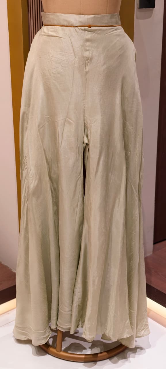 Designer Embroidered Kurti with Sharara Set & Dupatta Thread Work Ethnic Ensemble with Tassel Russian Silk Fabric-13908 RB11