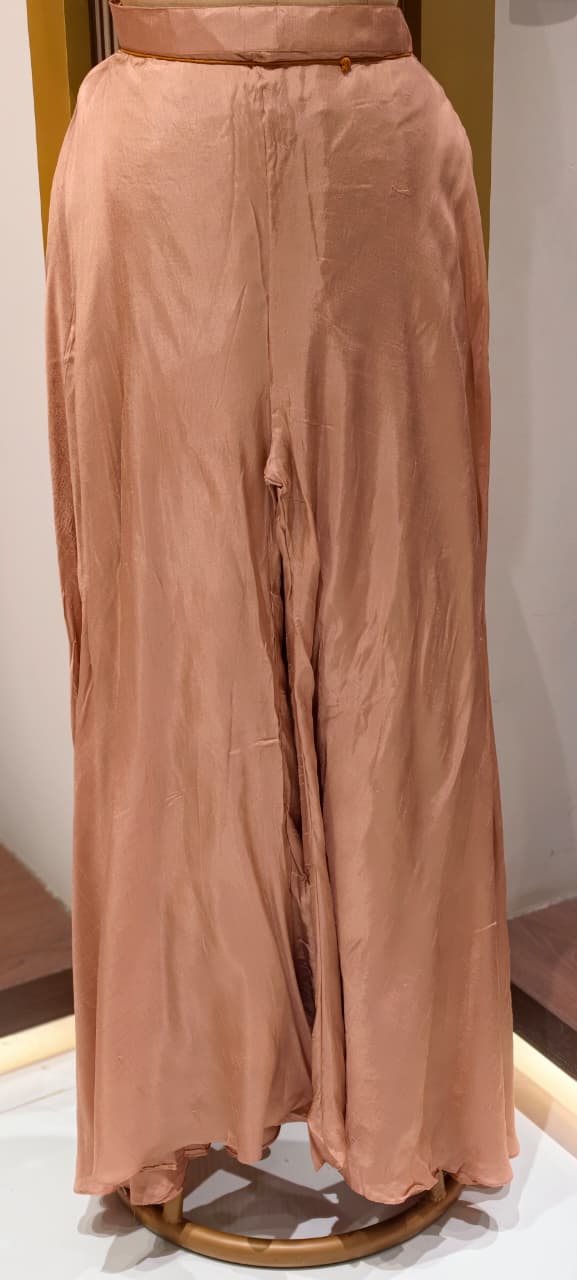 Designer Embroidered Kurti with Sharara Set & Dupatta Thread Work Ethnic Ensemble with Tassel Russian Silk Fabric-13908 RB11