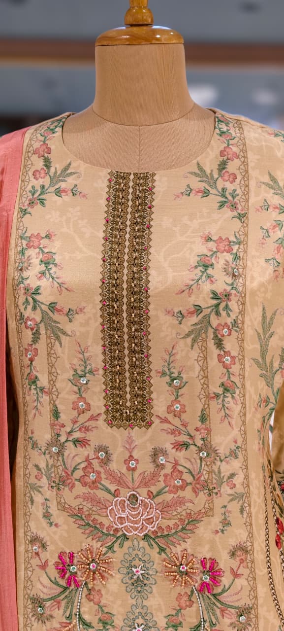 Elegant Muslin Floral Printed Kurta Set with Intricate Embellished Detailing Soft Luxury Ethnic Wear 13992 RB12