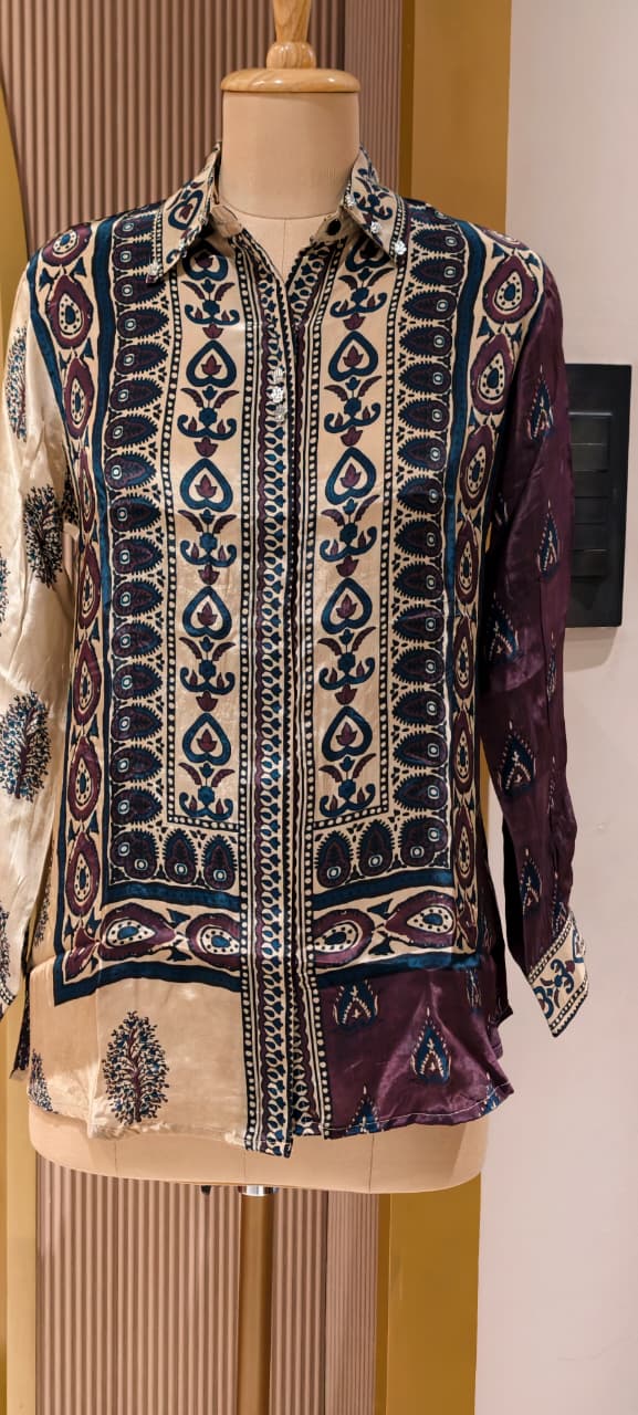 Designer Trendy Printed Casual Wear Shirt In Crepe Fabric- 14120 RB115