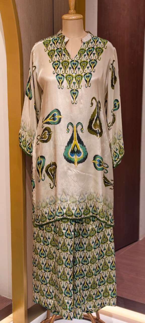 Morni Inspired Color Pallete Pure Crepe Light Weight Kurta Pant Set-14322 RB222