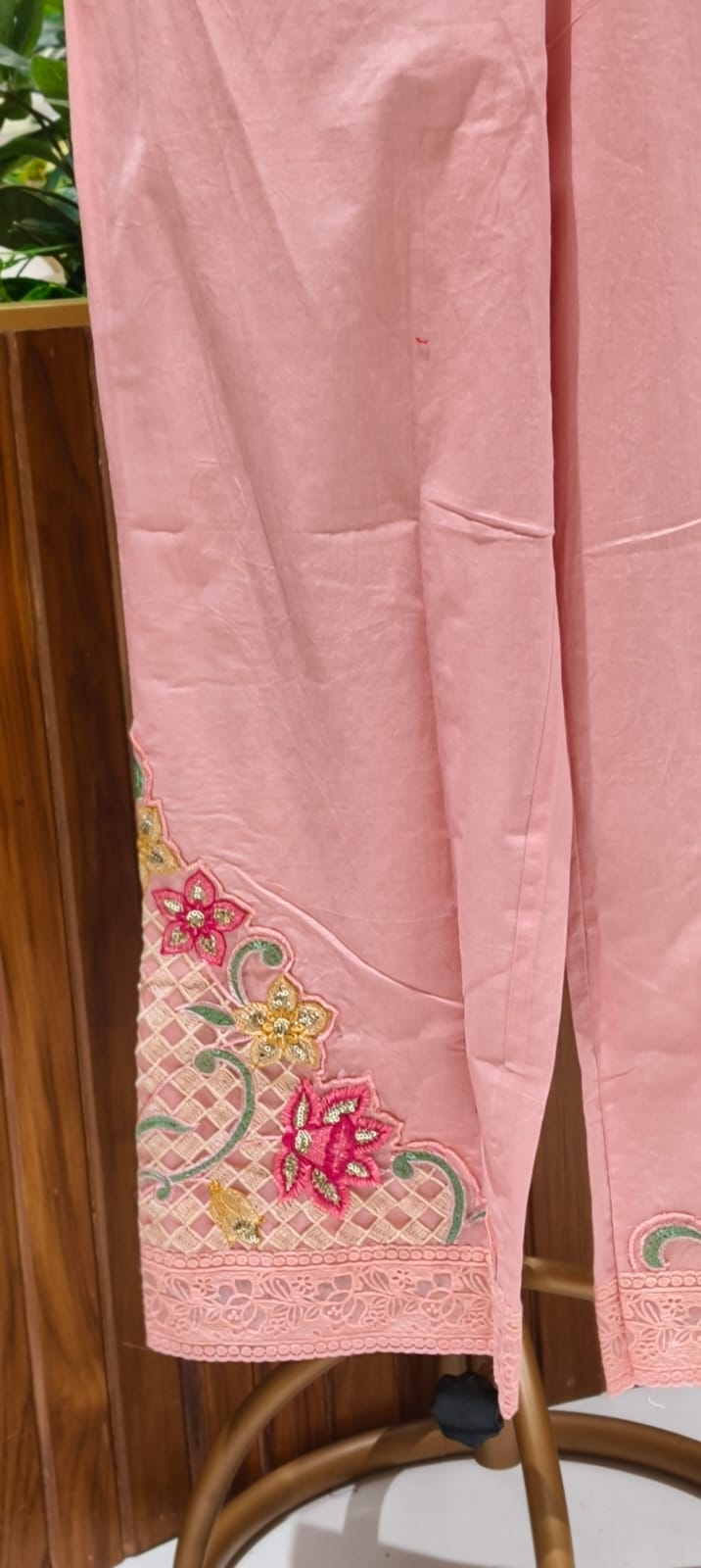 3D Floral Intricate Embroidery Detailing Surat Mul Chanderi Full Suit Set With Dupatta-14330 RB262