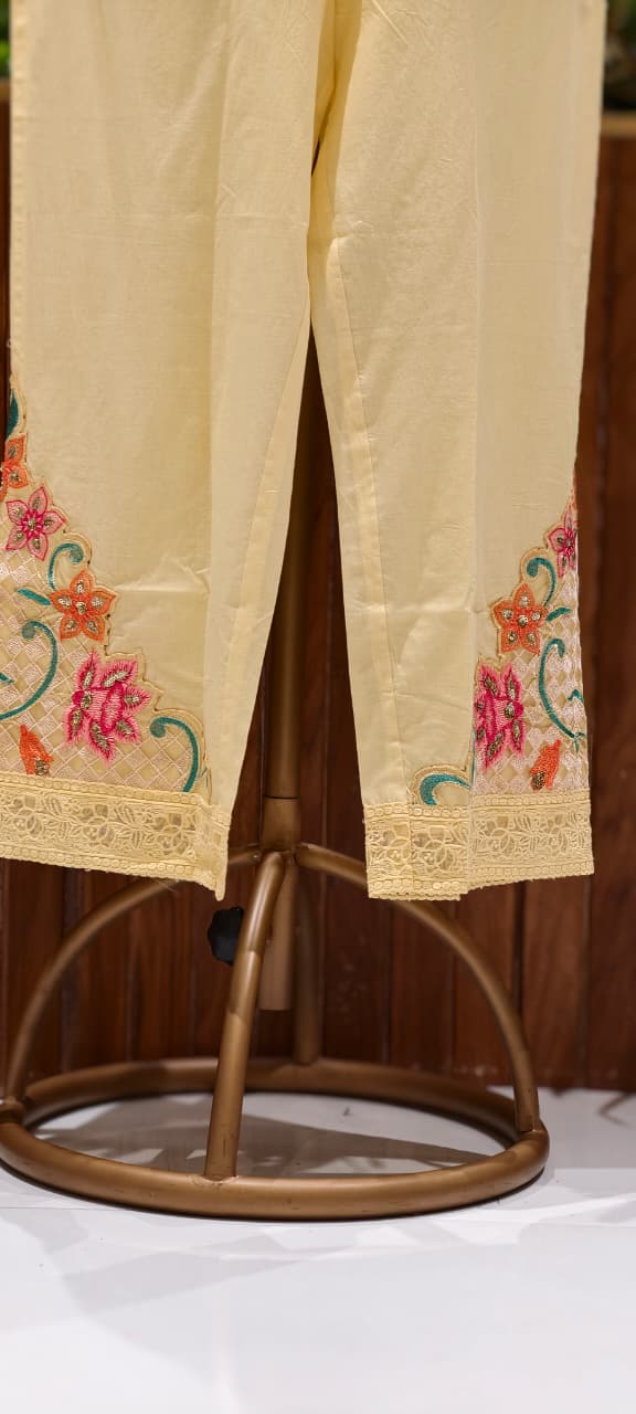 3D Floral Intricate Embroidery Detailing Surat Mul Chanderi Full Suit Set With Dupatta-14330 RB262