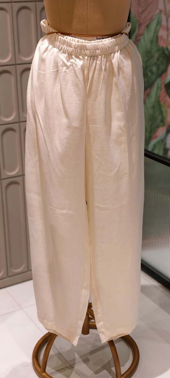 Slub Linen Co-Ord Set with Embroidered Artisanal Patchwork Detailing- 14862 RB504