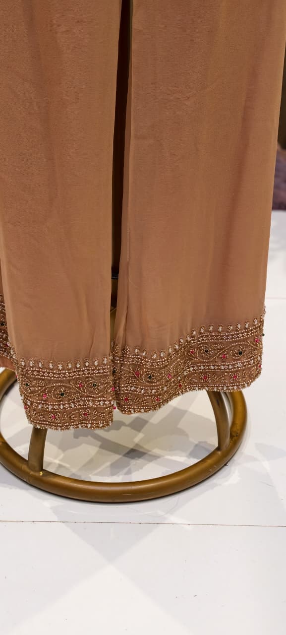 Noor-E-Zareen Premium Heavy Hand Embroidered Sequin & Stone Work Kurta Palazzo Set with Dupatta-14475