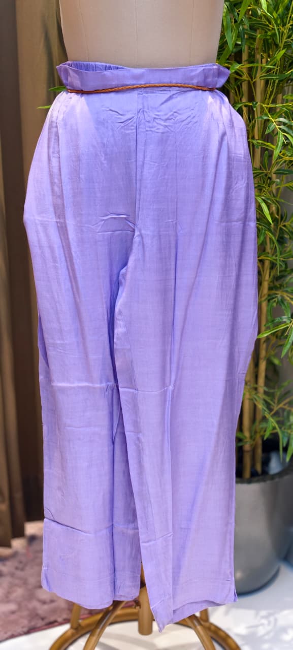 Lilac Blossom Floral Full Suit Set With Dupatta with Woven Banarasi Border-LEAN FIT(ADVISIBLE NEXT SIZE)