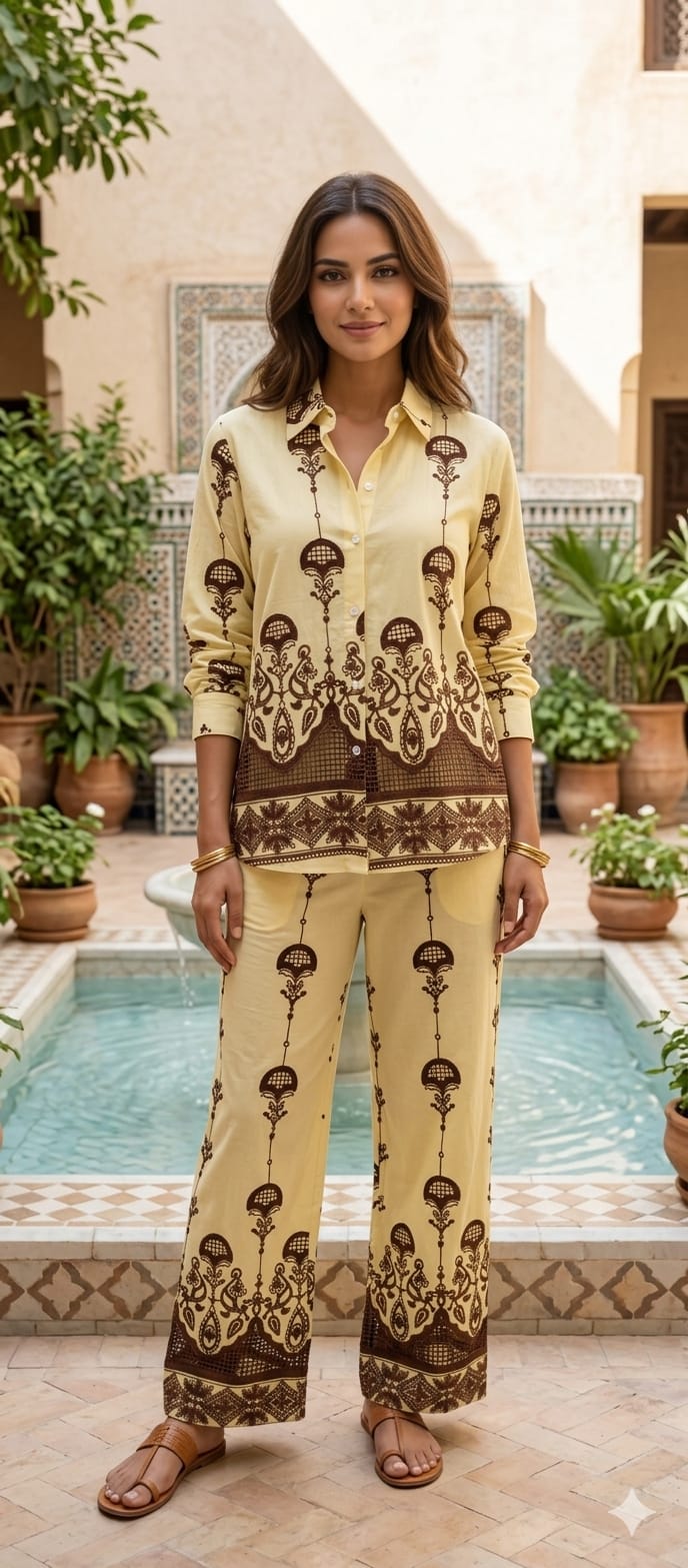 Graceful Premium Sheer Floral Embroidered Imported Co-Ord Set- 15070