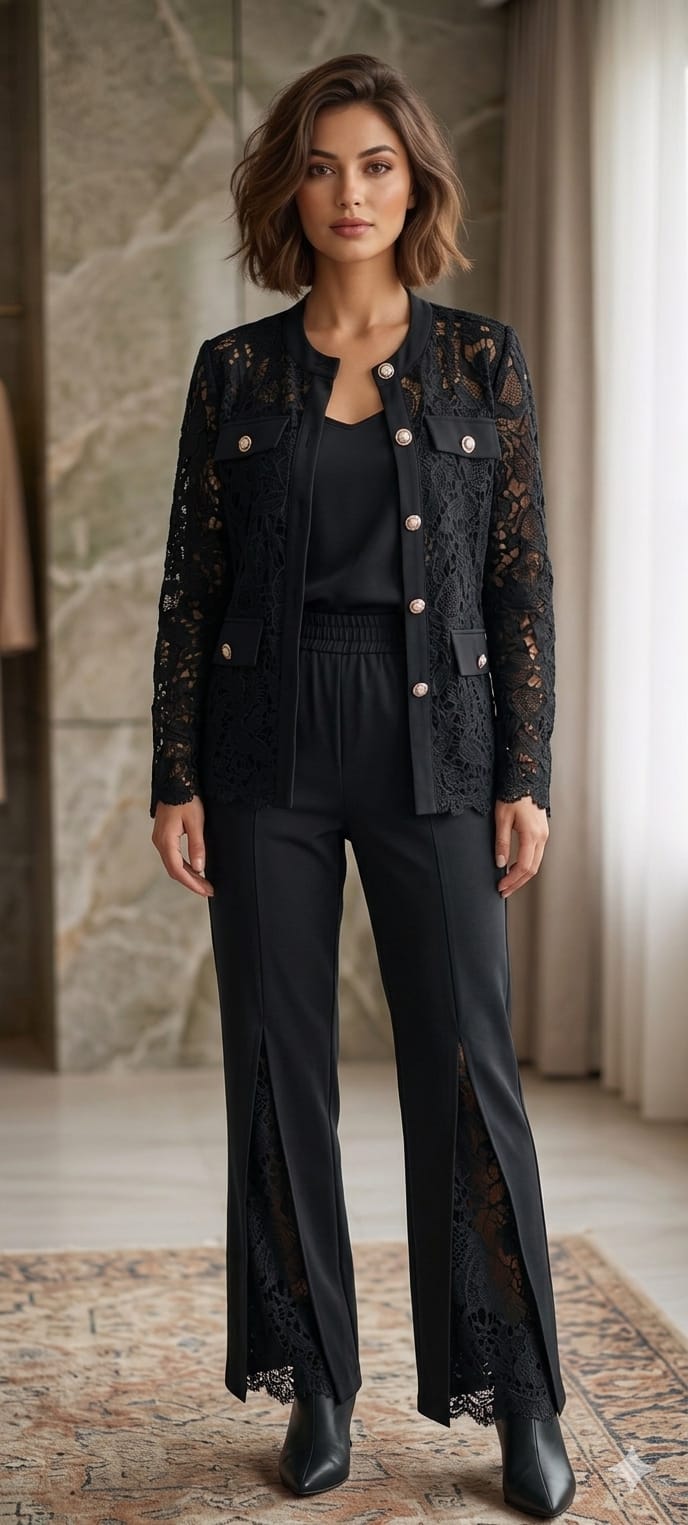 Premium Floral Embroidered Cut-Work Stunning Co-ord Set With Inner- 15031
