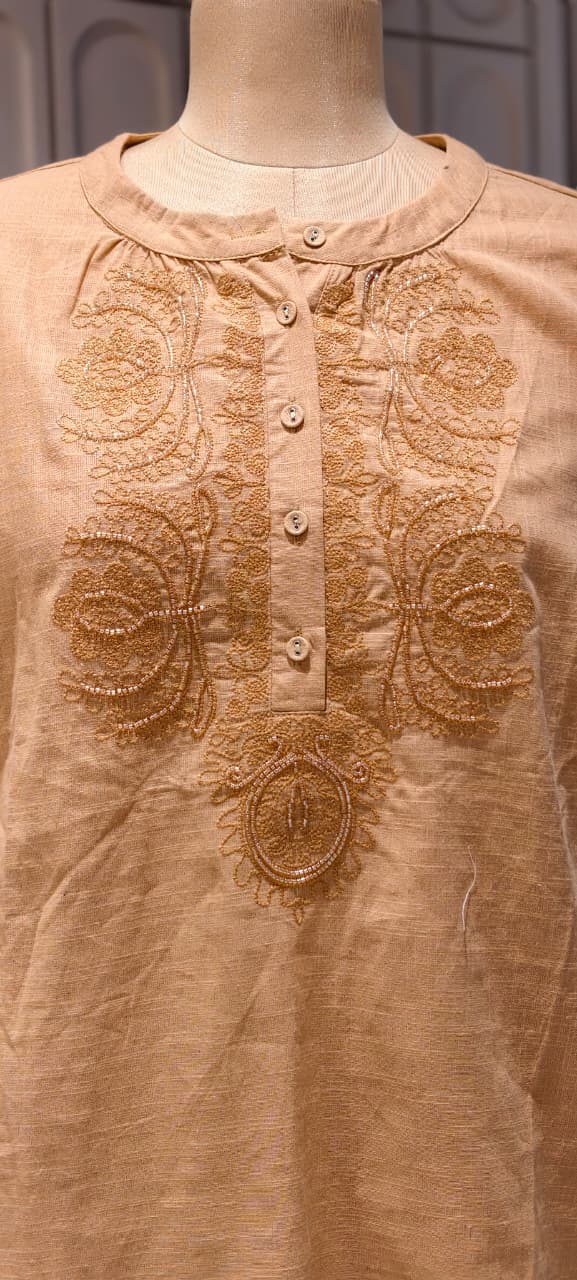 Embroidered Yoke With Cut-Dana Highlights Casual Western Imported Top- 15154