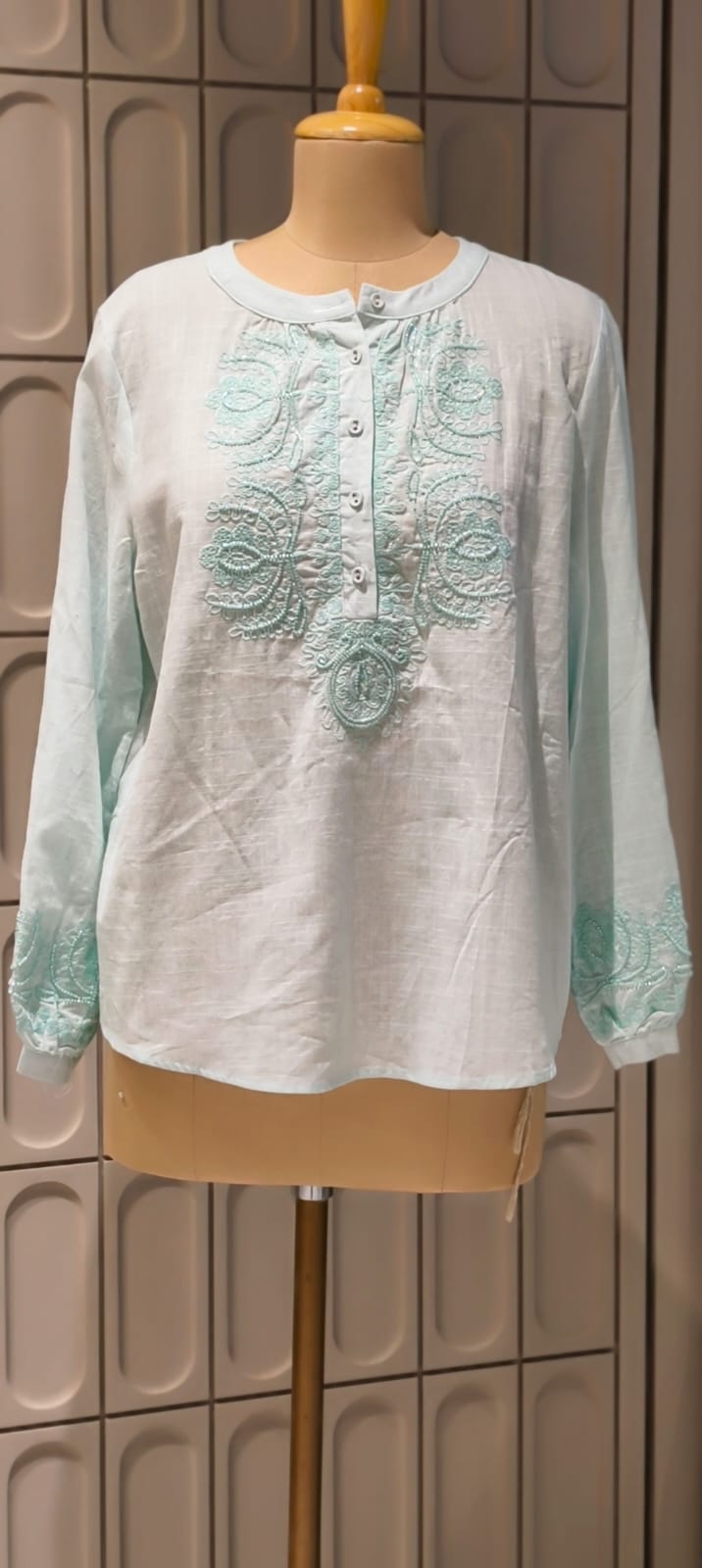 Embroidered Yoke With Cut-Dana Highlights Casual Western Imported Top- 15154