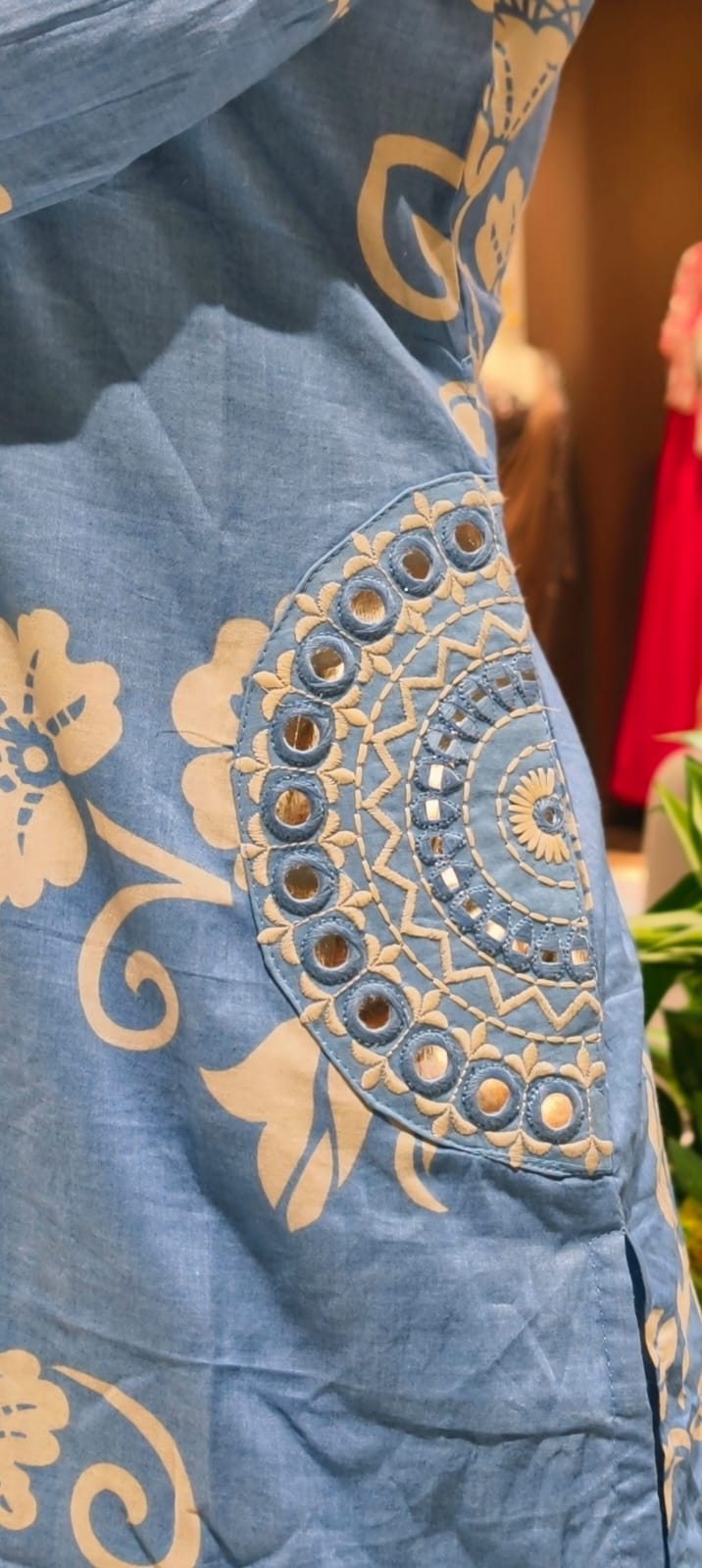 Ivory Blossom Elegance Noor Floral Printed Charm Cotton Full Suit Set With Dupatta- 15358