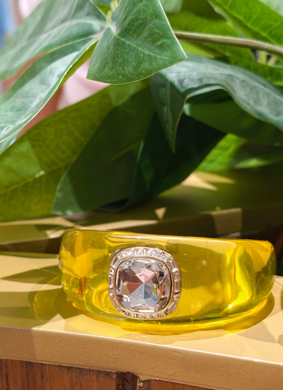 Premium Designer Resin Kada with Mid Crystal Stone